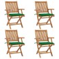 Klappbare Gartenstühle mit Kissen 4 Stk. Massivholz Teak Klappbare Gartenstühle mit Kissen 4 Stk. Massivholz Teak