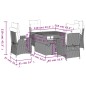 vidaXL 5-tlg. Garten-Essgruppe mit Kissen Grau Poly Rattan vidaXL 5-tlg. Garten-Essgruppe mit Kissen Grau Poly Rattan