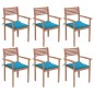 Stapelbare Gartenstühle mit Kissen 6 Stk. Massivholz Teak Stapelbare Gartenstühle mit Kissen 6 Stk. Massivholz Teak