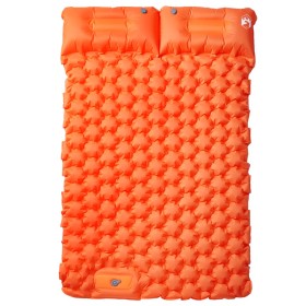 vidaXL Doppel-Isomatte mit Kissen Selbstaufblasend Orange