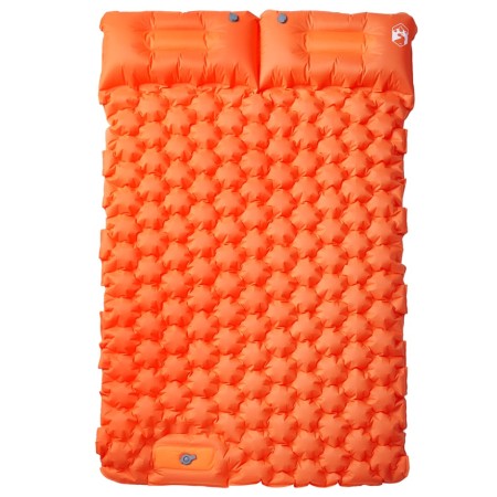 vidaXL Doppel-Isomatte mit Kissen Selbstaufblasend Orange