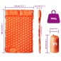 vidaXL Doppel-Isomatte mit Kissen Selbstaufblasend Orange vidaXL Doppel-Isomatte mit Kissen Selbstaufblasend Orange