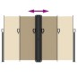 vidaXL Seitenmarkise Ausziehbar Beige 160x600 cm