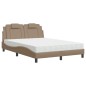 vidaXL Bett mit Matratze Cappuccino-Braun 140x200 cm Kunstleder