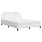 vidaXL Bett mit Matratze Weiß 140x190 cm Kunstleder