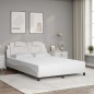 vidaXL Bett mit Matratze Weiß 140x190 cm Kunstleder