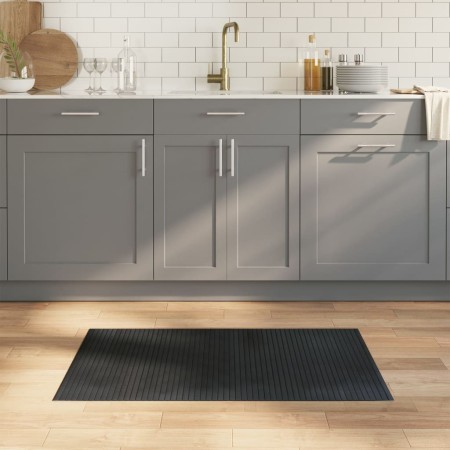 vidaXL Teppich Rechteckig Grau 60x100 cm Bambus