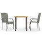 vidaXL 3-tlg. Garten-Essgruppe Poly Rattan Grau vidaXL 3-tlg. Garten-Essgruppe Poly Rattan Grau