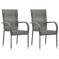 vidaXL 3-tlg. Garten-Essgruppe Poly Rattan Grau vidaXL 3-tlg. Garten-Essgruppe Poly Rattan Grau