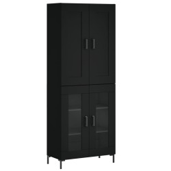 Highboard Schwarz 69,5x34x180 cm Holzwerkstoff