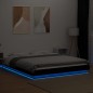 vidaXL Bettgestell mit LED Schwarz 160x200 cm Holzwerkstoff vidaXL Bettgestell mit LED Schwarz 160x200 cm Holzwerkstoff