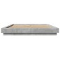 vidaXL Bettgestell mit LED Betongrau 160x200 cm Holzwerkstoff vidaXL Bettgestell mit LED Betongrau 160x200 cm Holzwerkstoff