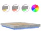 vidaXL Bettgestell mit LED Betongrau 160x200 cm Holzwerkstoff vidaXL Bettgestell mit LED Betongrau 160x200 cm Holzwerkstoff