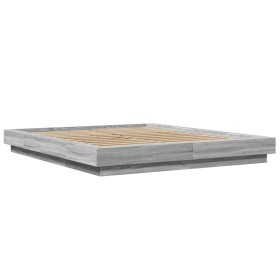vidaXL Bettgestell Grau Sonoma 160x200 cm Holzwerkstoff