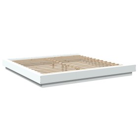 vidaXL Bettgestell Weiß 200x200 cm Holzwerkstoff