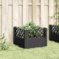 vidaXL Pflanzkasten mit Erdspießen Schwarz 43,5x43,5x43,5 cm PP vidaXL Pflanzkasten mit Erdspießen Schwarz 43,5x43,5x43,5 cm PP