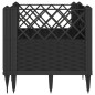 vidaXL Pflanzkasten mit Erdspießen Schwarz 43,5x43,5x43,5 cm PP vidaXL Pflanzkasten mit Erdspießen Schwarz 43,5x43,5x43,5 cm PP