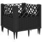 vidaXL Pflanzkasten mit Erdspießen Schwarz 43,5x43,5x43,5 cm PP vidaXL Pflanzkasten mit Erdspießen Schwarz 43,5x43,5x43,5 cm PP