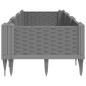 vidaXL Pflanzkasten mit Erdspießen Hellgrau 125x40x28,5 cm PP vidaXL Pflanzkasten mit Erdspießen Hellgrau 125x40x28,5 cm PP