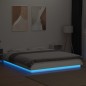 vidaXL Bettgestell mit LED Weiß 150x200 cm Holzwerkstoff vidaXL Bettgestell mit LED Weiß 150x200 cm Holzwerkstoff