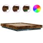 vidaXL Bettgestell mit LED Räuchereiche 120x200cm Holzwerkstoff vidaXL Bettgestell mit LED Räuchereiche 120x200cm Holzwerkstoff