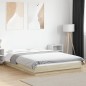 vidaXL Bettgestell mit LED Sonoma-Eiche 140x190 cm Holzwerkstoff vidaXL Bettgestell mit LED Sonoma-Eiche 140x190 cm Holzwerkstoff
