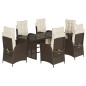 vidaXL 7-tlg. Garten-Essgruppe mit Kissen Braun Poly Rattan vidaXL 7-tlg. Garten-Essgruppe mit Kissen Braun Poly Rattan