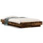 vidaXL Bettgestell mit LED Räuchereiche 100x200 cm Holzwerkstoff vidaXL Bettgestell mit LED Räuchereiche 100x200 cm Holzwerkstoff