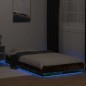 vidaXL Bettgestell mit LED Räuchereiche 90x200 cm Holzwerkstoff vidaXL Bettgestell mit LED Räuchereiche 90x200 cm Holzwerkstoff