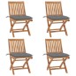 Klappbare Gartenstühle mit Kissen 4 Stk. Massivholz Teak Klappbare Gartenstühle mit Kissen 4 Stk. Massivholz Teak