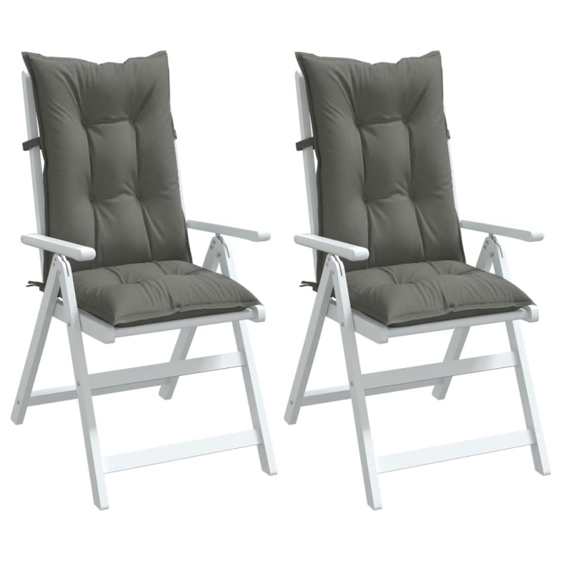 vidaXL Hochlehner-Auflagen 2 Stk. Melange Dunkelgrau 120x50x7cm Stoff vidaXL Hochlehner-Auflagen 2 Stk. Melange Dunkelgrau 120x50x7cm Stoff