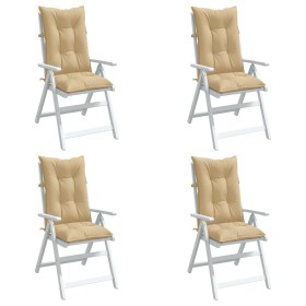 vidaXL Hochlehner-Auflagen 4 Stk. Melange Beige 120x50x7 cm Stoff