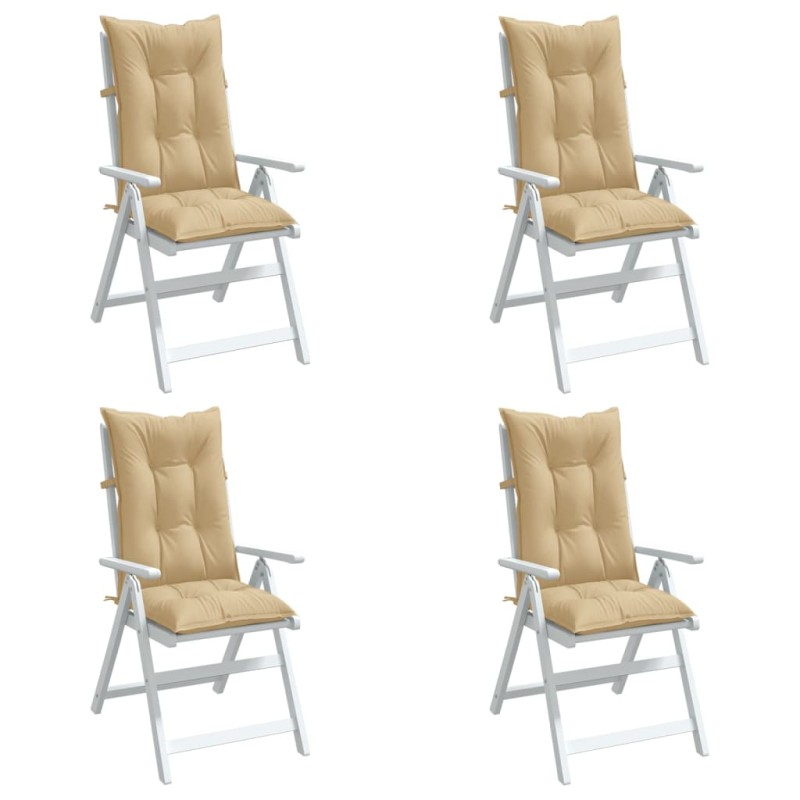 vidaXL Hochlehner-Auflagen 4 Stk. Melange Beige 120x50x7 cm Stoff vidaXL Hochlehner-Auflagen 4 Stk. Melange Beige 120x50x7 cm Stoff