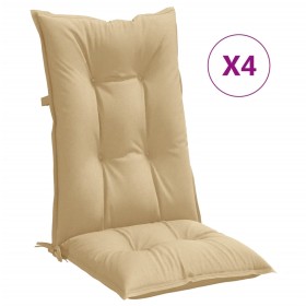 vidaXL Hochlehner-Auflagen 4 Stk. Melange Beige 120x50x7 cm Stoff