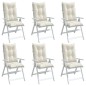 vidaXL Hochlehner-Auflagen 6 Stk. Melange Creme 120x50x7 cm Stoff vidaXL Hochlehner-Auflagen 6 Stk. Melange Creme 120x50x7 cm Stoff