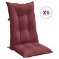 vidaXL Hochlehner-Auflagen 6 Stk. Melange Weinrot 120x50x7 cm Stoff vidaXL Hochlehner-Auflagen 6 Stk. Melange Weinrot 120x50x7 cm Stoff