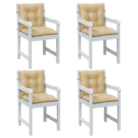 vidaXL Niedriglehner-Auflagen 4 Stk. Melange Beige 100x50x7 cm Stoff