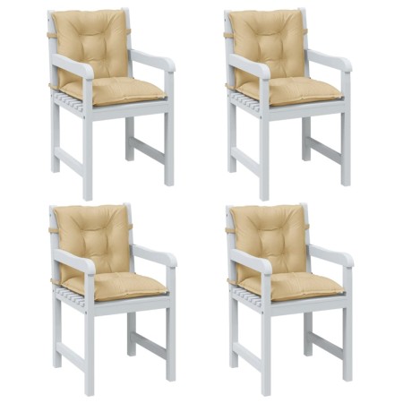 vidaXL Niedriglehner-Auflagen 4 Stk. Melange Beige 100x50x7 cm Stoff
