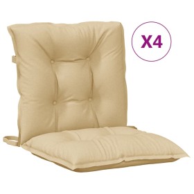 vidaXL Niedriglehner-Auflagen 4 Stk. Melange Beige 100x50x7 cm Stoff
