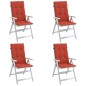 vidaXL Hochlehner-Auflagen 4 Stk. Melange Rot 120x50x4 cm Stoff vidaXL Hochlehner-Auflagen 4 Stk. Melange Rot 120x50x4 cm Stoff