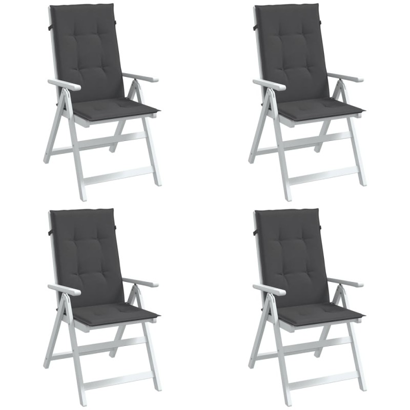vidaXL Hochlehner-Auflagen 4 Stk. Melange Anthrazit 120x50x4 cm Stoff vidaXL Hochlehner-Auflagen 4 Stk. Melange Anthrazit 120x50x4 cm Stoff