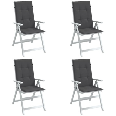 vidaXL Hochlehner-Auflagen 4 Stk. Melange Anthrazit 120x50x4 cm Stoff