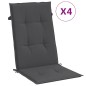 vidaXL Hochlehner-Auflagen 4 Stk. Melange Anthrazit 120x50x4 cm Stoff vidaXL Hochlehner-Auflagen 4 Stk. Melange Anthrazit 120x50x4 cm Stoff