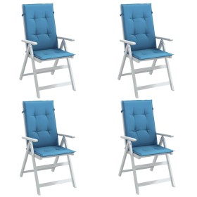 vidaXL Hochlehner-Auflagen 4 Stk. Melange Blau 120x50x4 cm Stoff