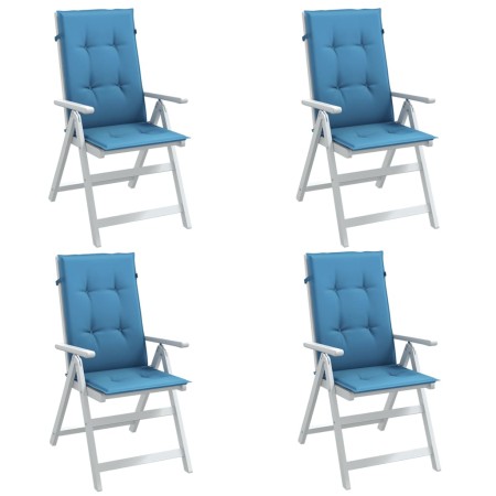 vidaXL Hochlehner-Auflagen 4 Stk. Melange Blau 120x50x4 cm Stoff