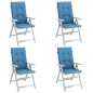 vidaXL Hochlehner-Auflagen 4 Stk. Melange Blau 120x50x4 cm Stoff vidaXL Hochlehner-Auflagen 4 Stk. Melange Blau 120x50x4 cm Stoff