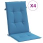 vidaXL Hochlehner-Auflagen 4 Stk. Melange Blau 120x50x4 cm Stoff vidaXL Hochlehner-Auflagen 4 Stk. Melange Blau 120x50x4 cm Stoff
