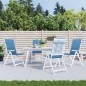 vidaXL Hochlehner-Auflagen 4 Stk. Melange Blau 120x50x4 cm Stoff vidaXL Hochlehner-Auflagen 4 Stk. Melange Blau 120x50x4 cm Stoff