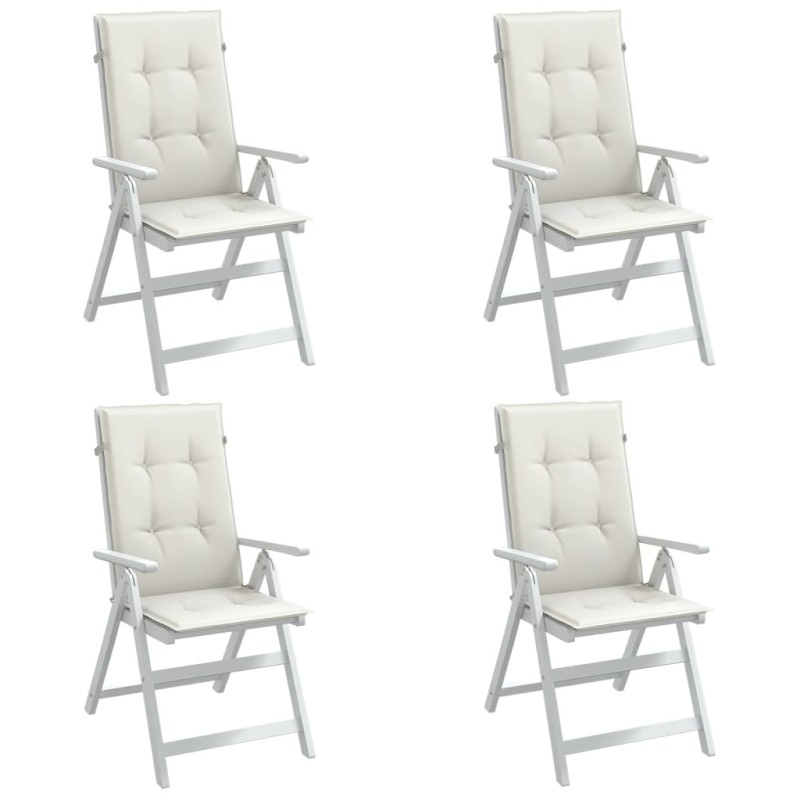 vidaXL Hochlehner-Auflagen 4 Stk. Melange Creme 120x50x4 cm Stoff vidaXL Hochlehner-Auflagen 4 Stk. Melange Creme 120x50x4 cm Stoff