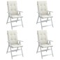 vidaXL Hochlehner-Auflagen 4 Stk. Melange Creme 120x50x4 cm Stoff vidaXL Hochlehner-Auflagen 4 Stk. Melange Creme 120x50x4 cm Stoff